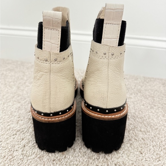 DOLCE VITA Huey H20 Studded Bootie Cream Black Chelsea Boots - Picture 7 of 8